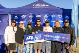 North Narrabeen Boardriders; Nathan Hedge, Dylan Moffat, Davey Cathels, Jaggar Phillips, Laura Enever - Claim Victory Credit: Andrew Christie/ Surfing Australia 1 North Narrabeen Boardriders win local ABB Qualifier for 2027 ABB Surfing Australia 1.jpg.opt958x638o00s958x638 1 uai